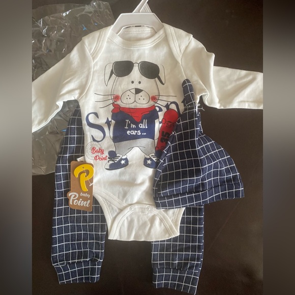 NWT baby boys matching set with hat - Picture 1 of 2
